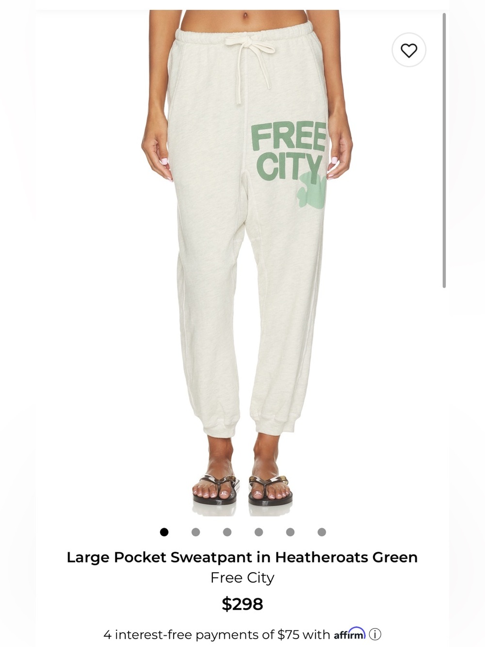 Free city Large Pocket Sweatpant in Heatheroats Green